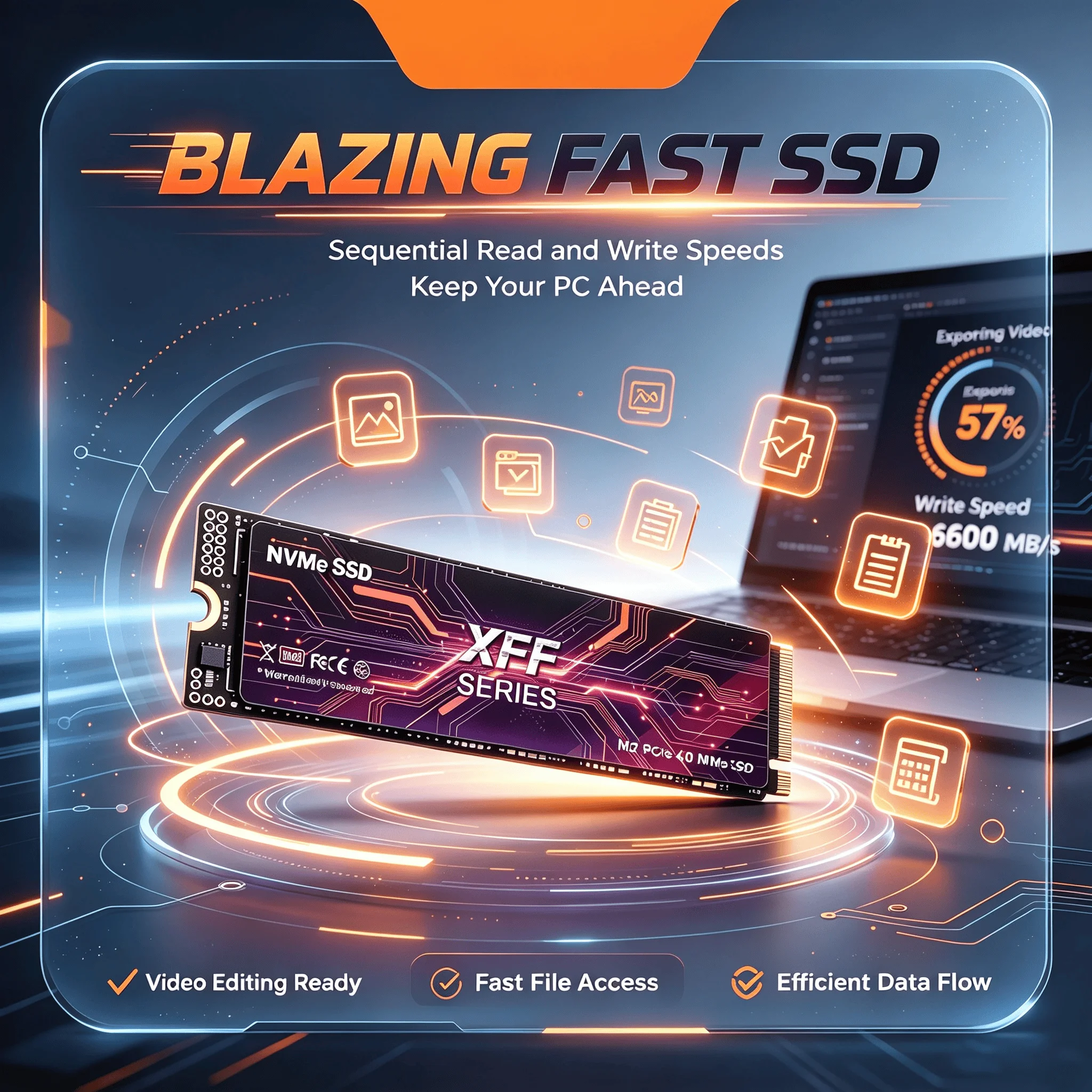 XFF M2 NVMe PCIe Gen4 Embedded Solid State Drive 2026 New 500GB 1TB 2TB 4TB High Speed SSD for Gaming PC Office Notebook System