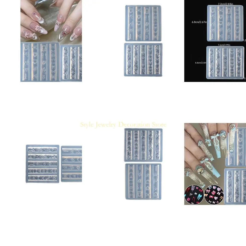 

D46E 2Pieces Professional Art Molds Bowknot Small Accessories Mold