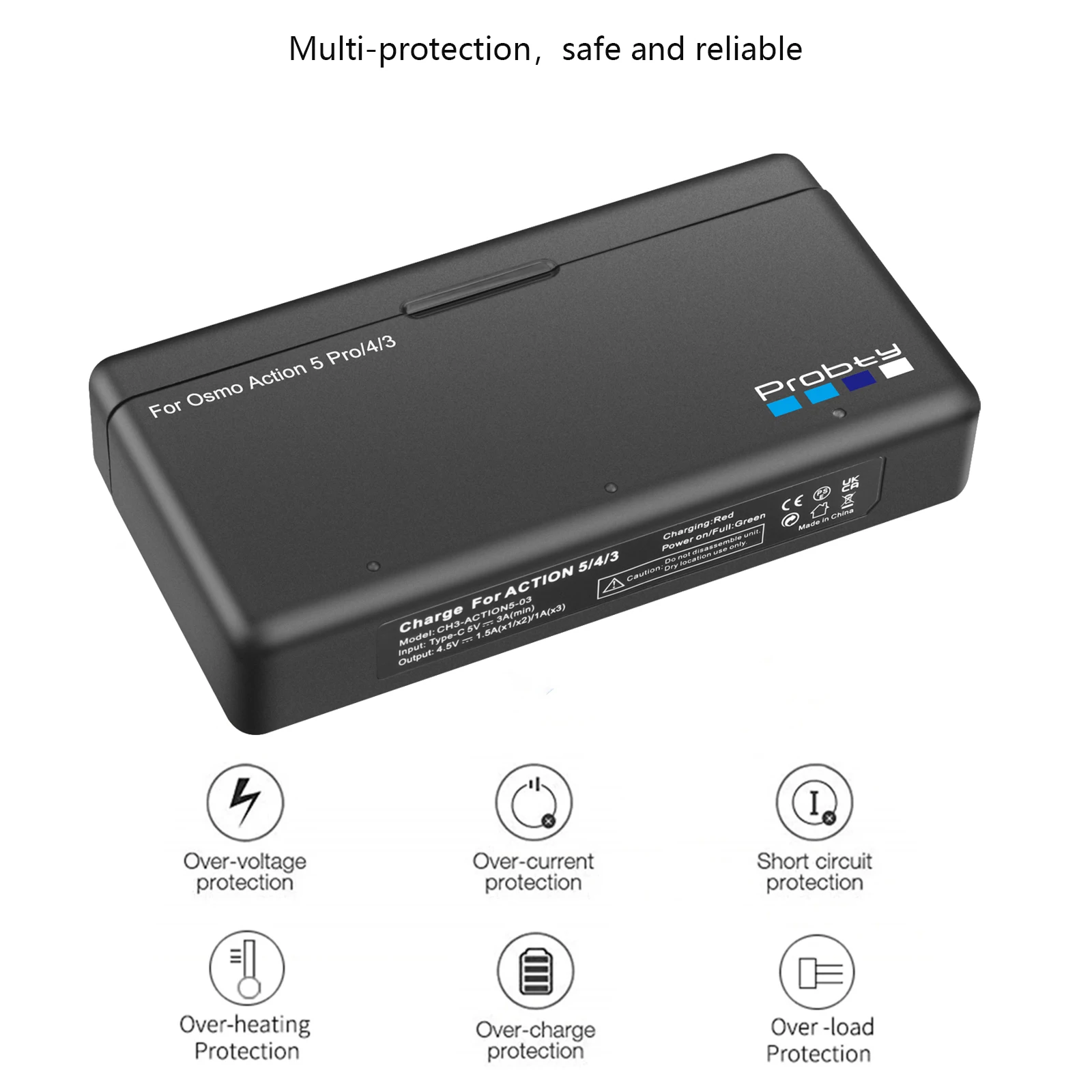 Многофункциональный чехол для аккумулятора Probty для DJI Osmo Action 5 Pro/Action 4, аксессуары для экшн-камеры DJI