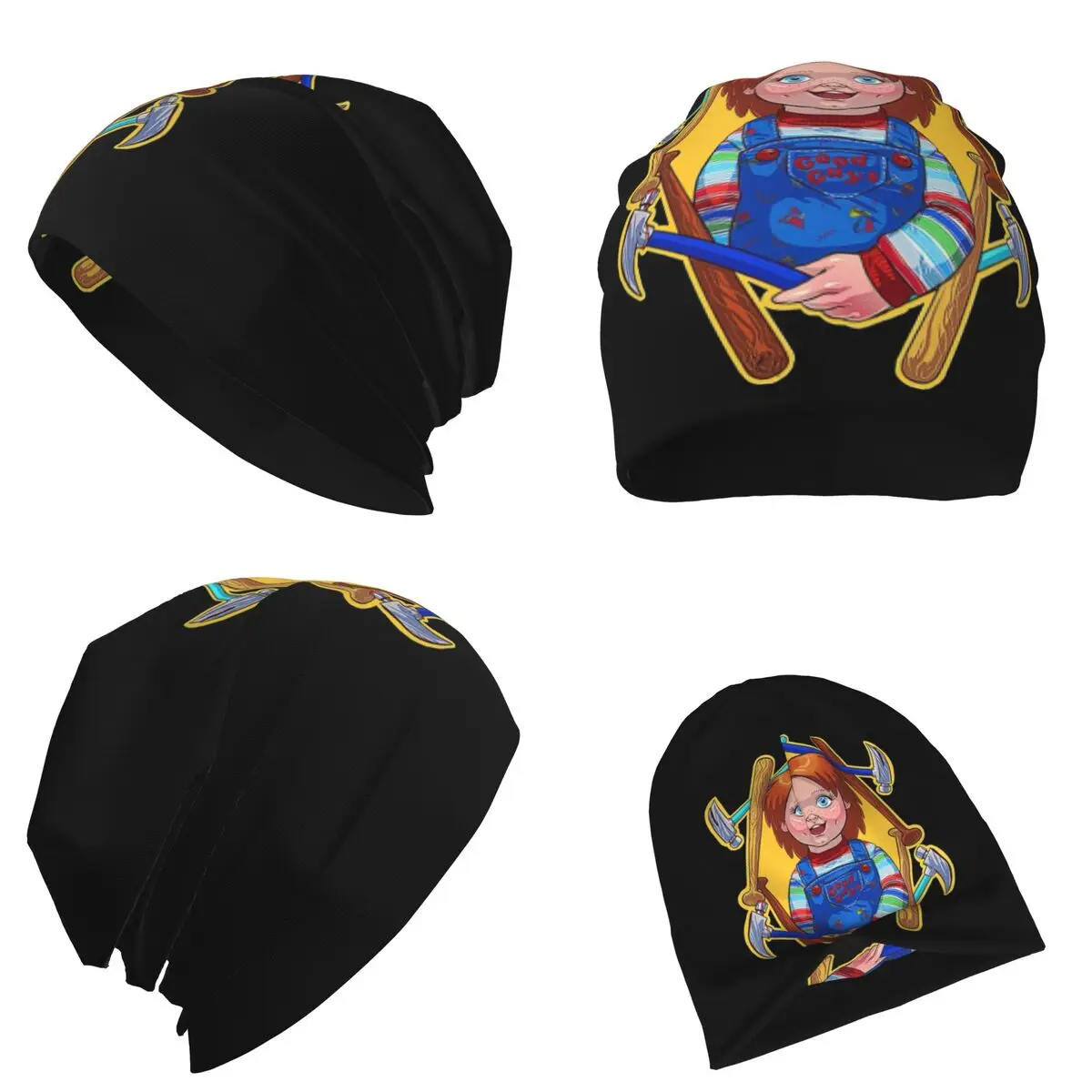

Chucky Doll Warm Knitted Cap Hip Hop Bonnet Hat Autumn Winter Outdoor Beanies Hats for Unisex Adult
