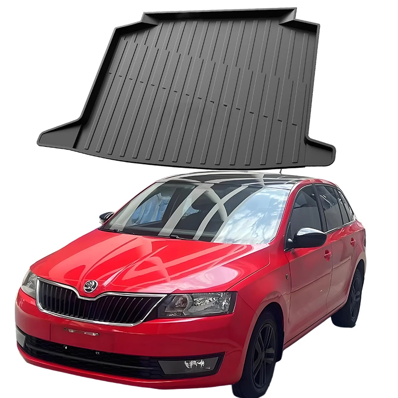 Upgrade TPE Car Rear Trunk Mats Storage Pads Cargo Tray Dustproof Waterproof Protecion Cushion For SKODA Rapid Spaceback 2013-