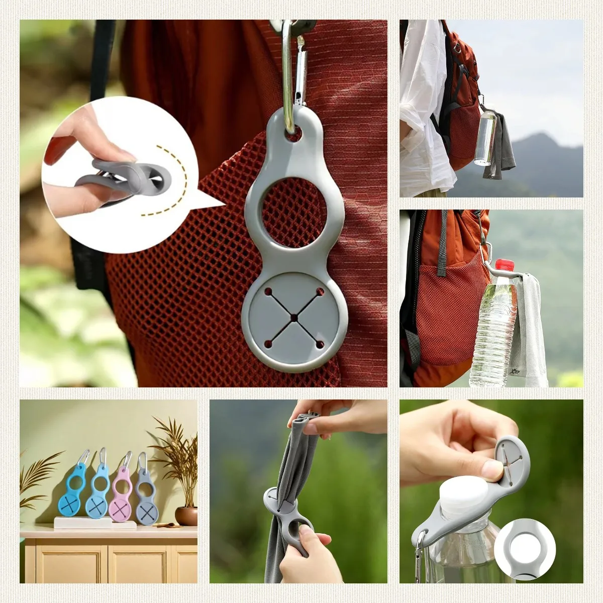 1PC Sports Water Bottle Buckle Keychains Outdoor Carabiner Bottle Holder Towel Hook Clip Backpack Hanger Camping Hiking Tools