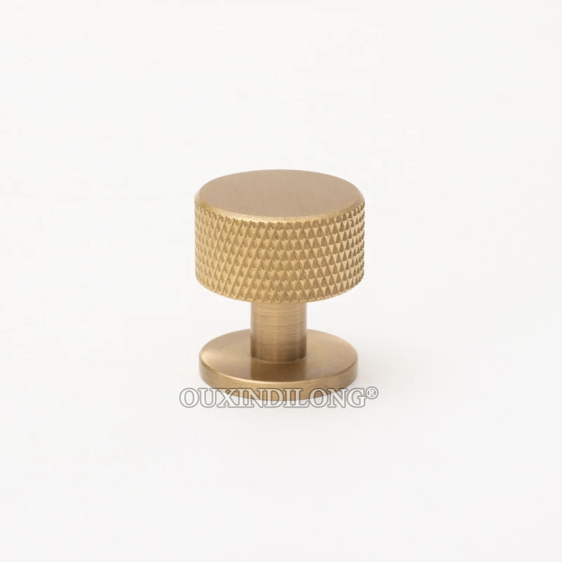 High-end 10PCS Solid Brass Knurled Furniture Pulls Knobs Drawer Knobs Cupboard Wardrobe Closet Dresser TV Cabinet Pulls Knobs