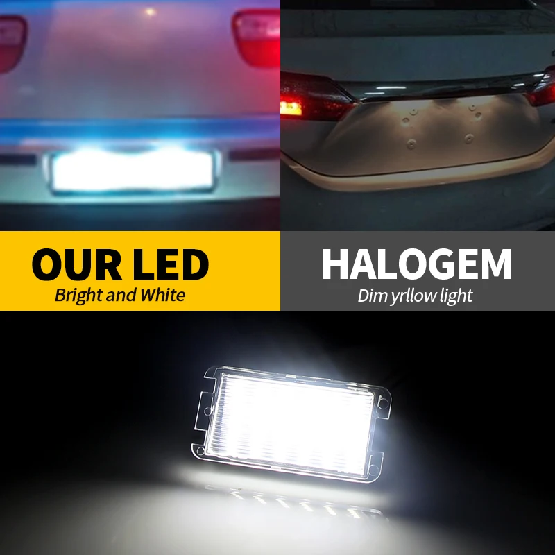 5P0943021 LED Number Plate Lamp For Seat Altea Arosa Cordoba MK1 MK2 Ibiza Leon 1M Toledo 5P White License Plate Light Assembly
