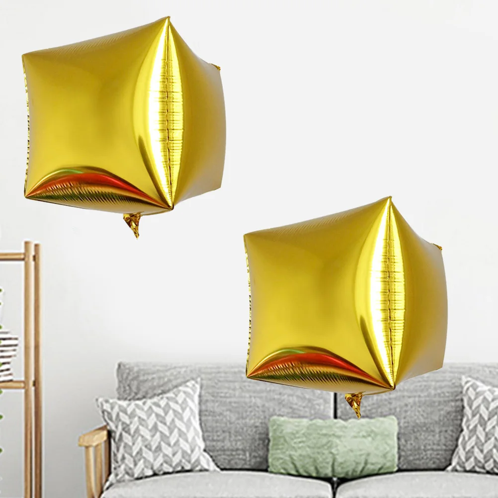 

5Pcs 24 Inch Shiny Aluminum Balloon Square 4D Pattern Reusable Celebration Decor for Festivals Parties Rose Gold
