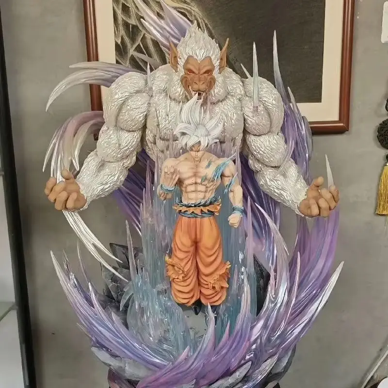 31cm Dragon Ball gran mono rey Son Goku figura de acción ultragrande estatua modelo juego postura de combate ornamento para coleccionistas