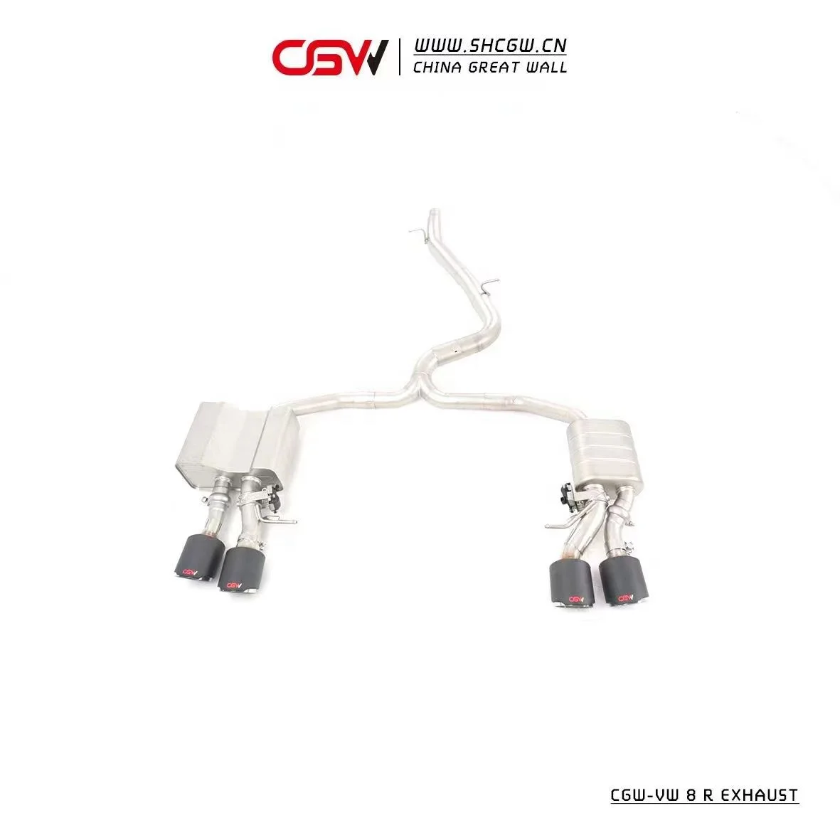 CGW New Design Exhaust Piping Valved Muffler Cat-back for MK8 R 2.0T Variant 2022+ Carbon Fiber Exhaust Tips