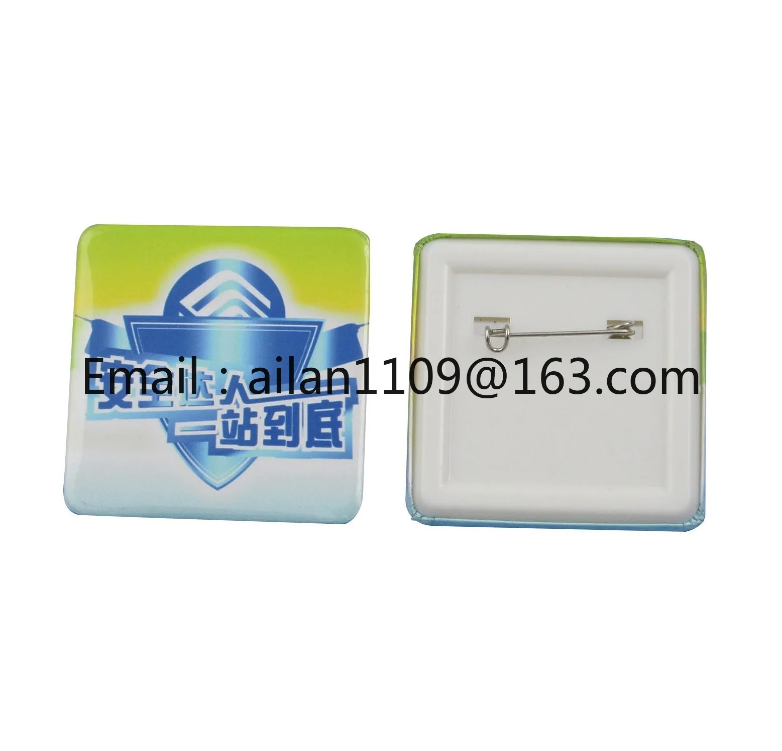 55*55mm Square Shape Button maker machine with cutter and 100 sets pin badge materials