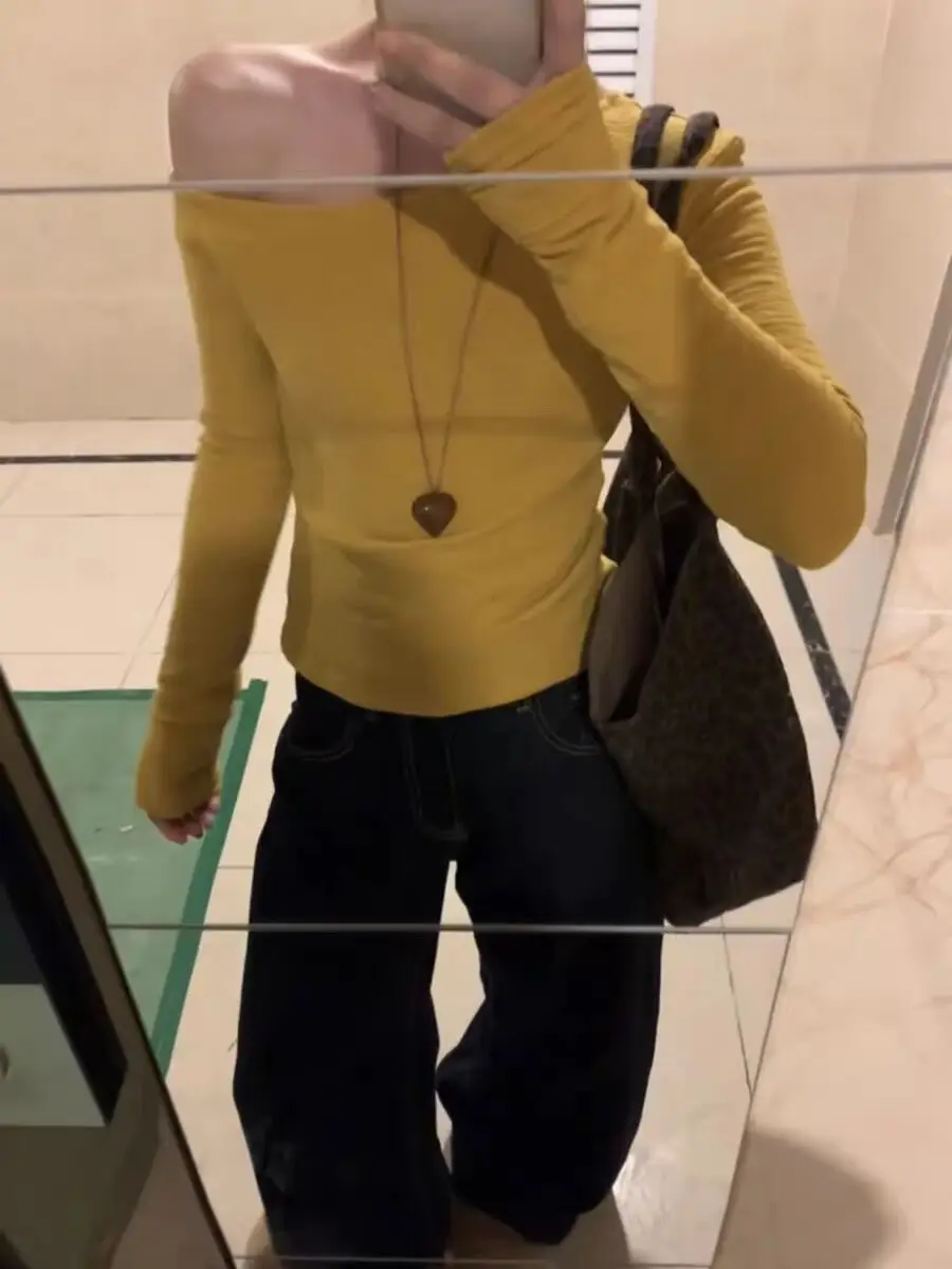 

Long Sleeved T Shirts Knitting Womens Winter Double Layered Ribbed Hem Mockneck Workplace Lady Elegant Urban Gentle Formal Warm