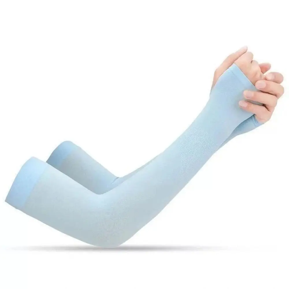 New Cool Hand Sleeves Summer Ice Silk Long Sleeves Anti-Sunburn Arm Cover Women Men Cuff Anti-UV Cycling Arm Sleeve Fingerless