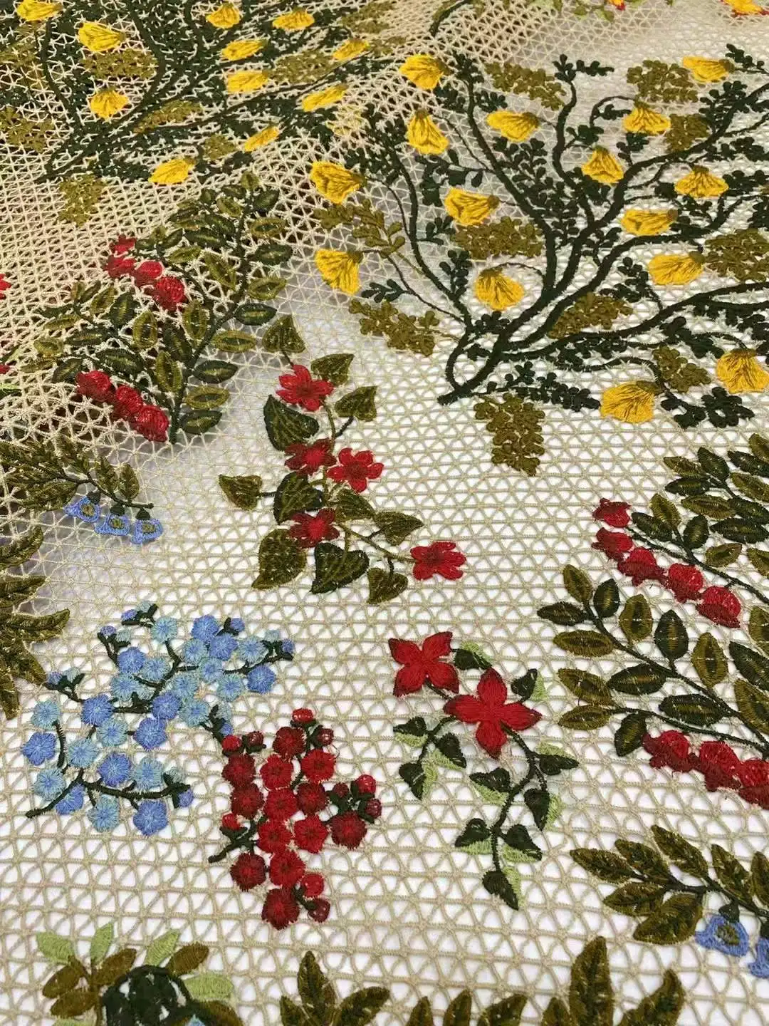 Top quality,Mulit color Thread Embroidery Water soluble Fabric, African Embroidery Fabric For Weddings, Evening Dress, Party
