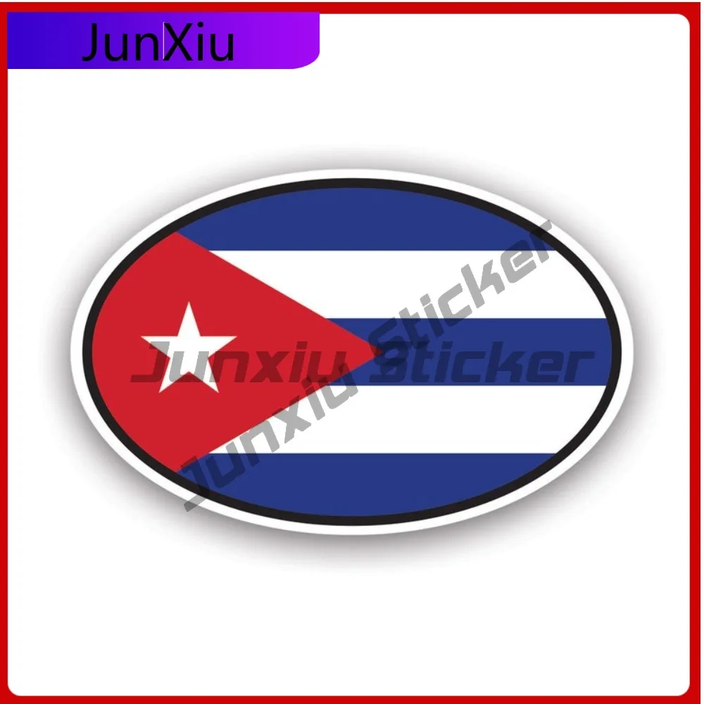 

Cuba Oval Sticker Sun Resistant Waterproof Vintage For Bumper Laptop Rear Windshield No Residue Easy Apply Decoration Scratch