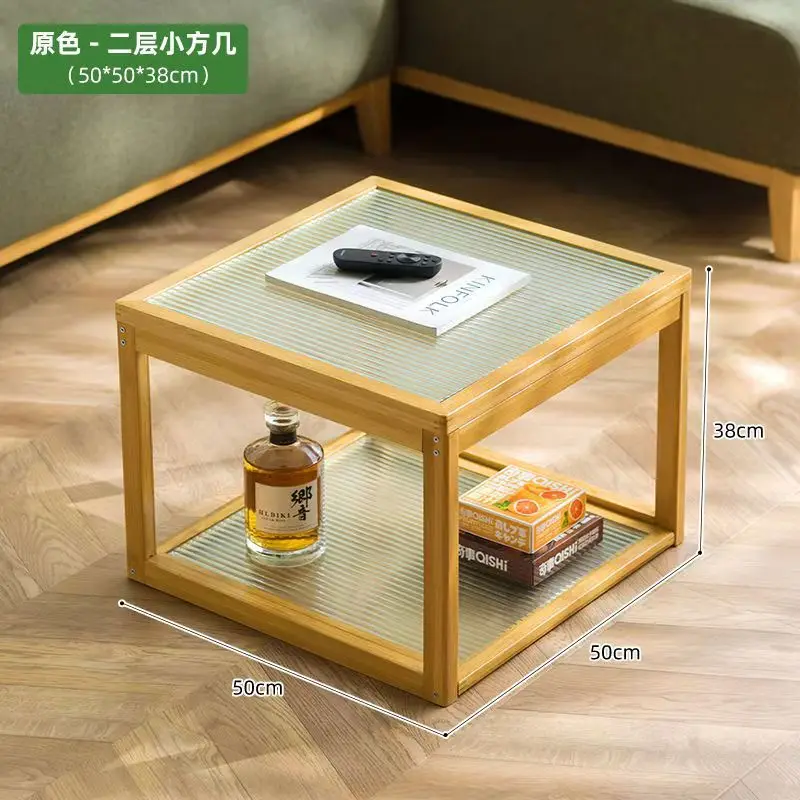 Coffee table living room household tea table tea table small apartment simple modern balcony solid wood glass creative