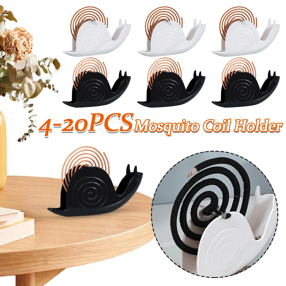 4-20PCS Snail Shape Incense Burner Holder Fireproof Incense Holder Household Mosquito Coil Box for Table Decorations Gifts