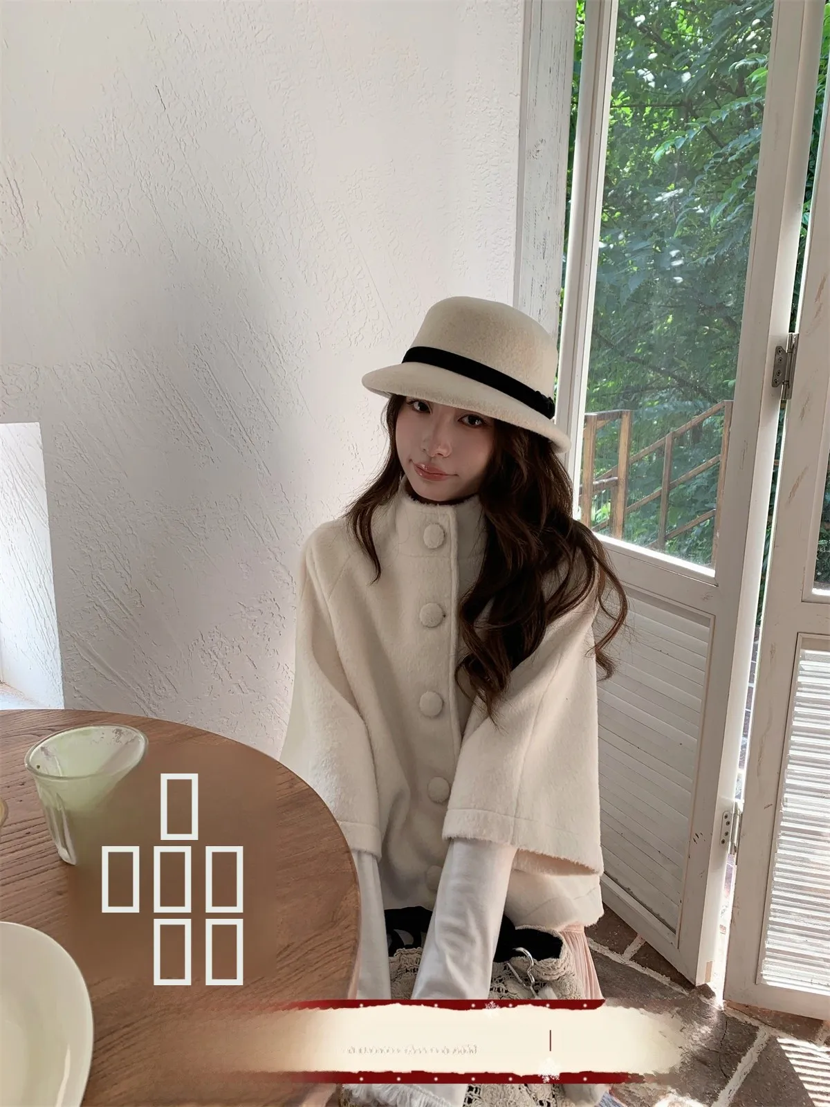 

Пальто-накидка TheDouerr Wior Dinner Thousand Golden Wind из шерсти, женское зимнее модное пальто-жакет