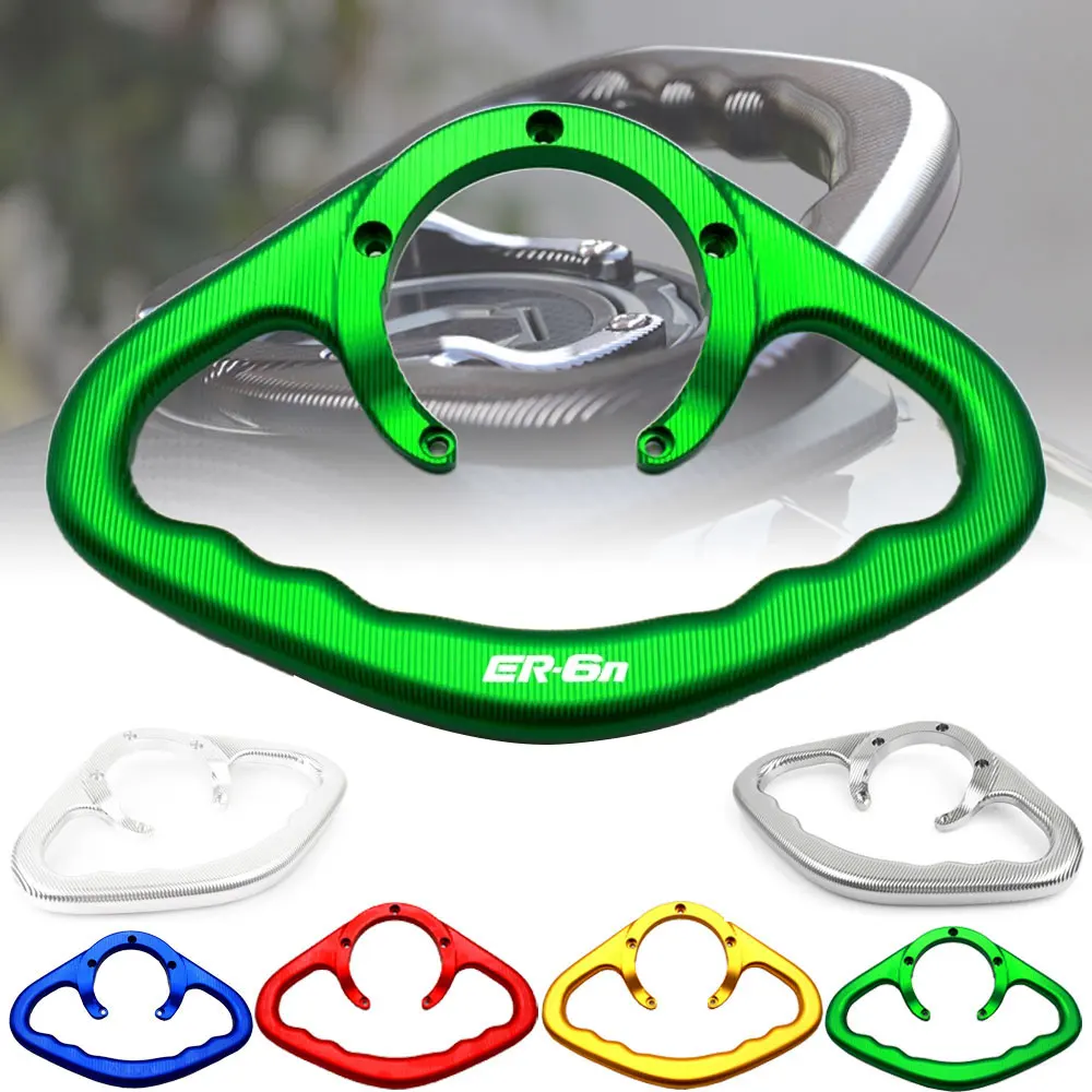

For KAWASAKI ER-6N ER6N ER 6N All Years Universal Motorcycle CNC Passenger Handgrips Hand Grip Tank Grab Bar Handles Armrest