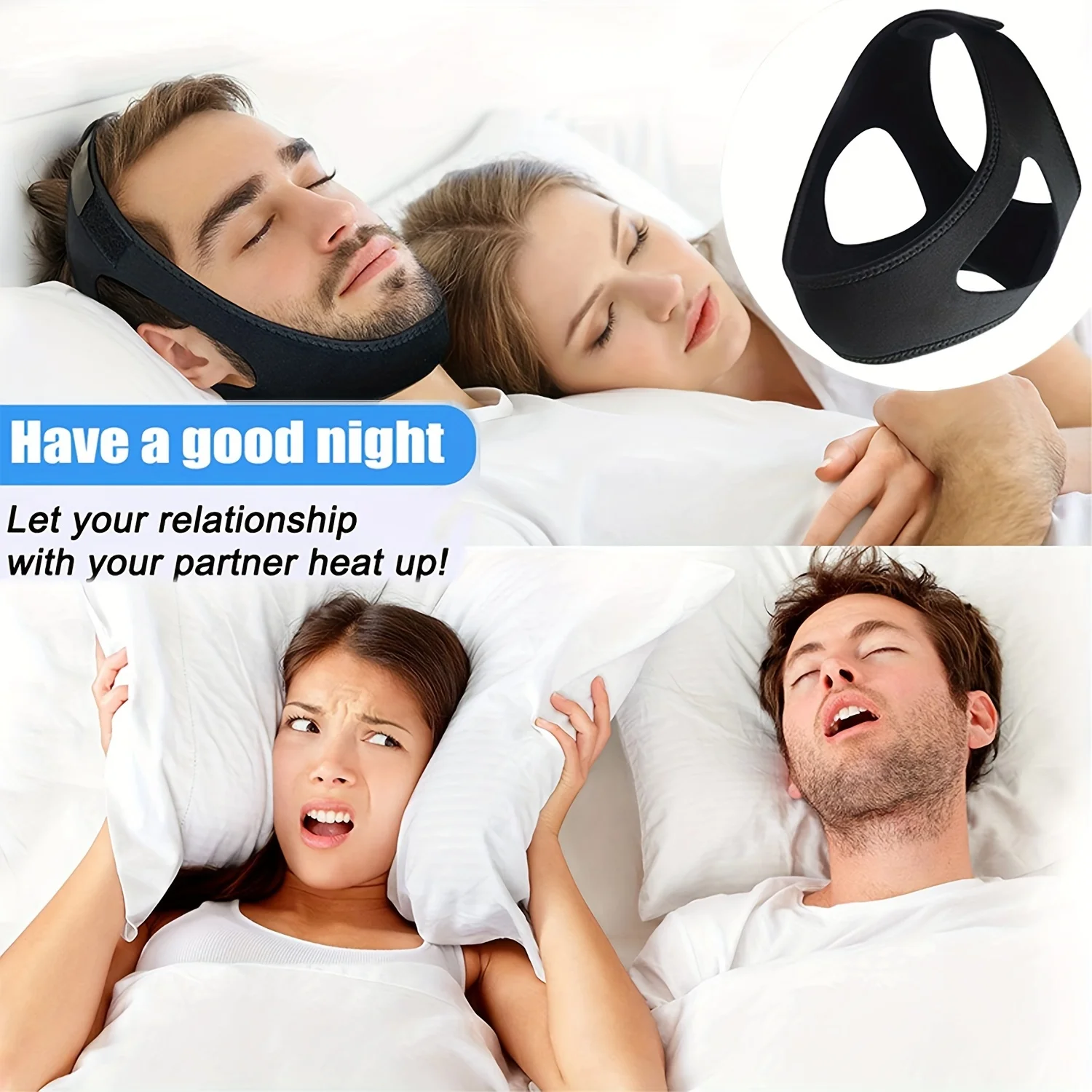 

Neoprene Anti Snoring Chin Strap Stop Snore Jaw Belt Snore Stopper Sleep Anti Apnea Chin Support Straps Night Sleeping Aid Tools