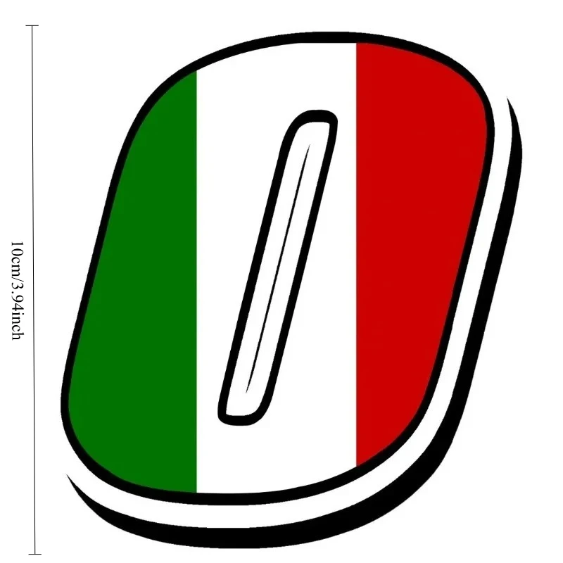 Racing Number 0123456789 Car Decal Italian Flag Digital Decorative Sticker, Durable Motorcycle Off-Road Car Fuel Tank Body Decal