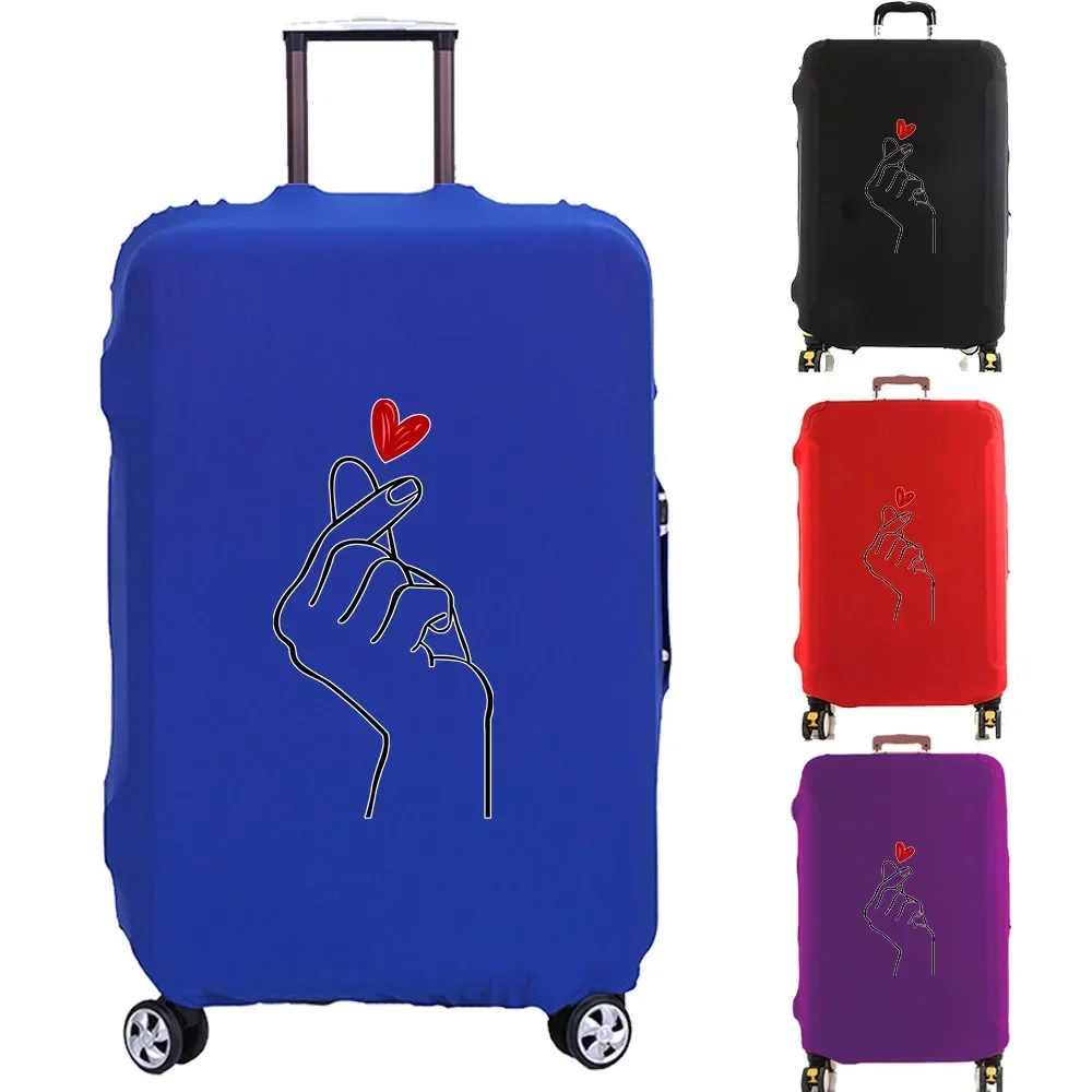 Finger Red Heart Luggage Cover Suitcase Protector New Thicker Elastic Dust Cover for 18-32 Inch Trolley Case Travel Accessories