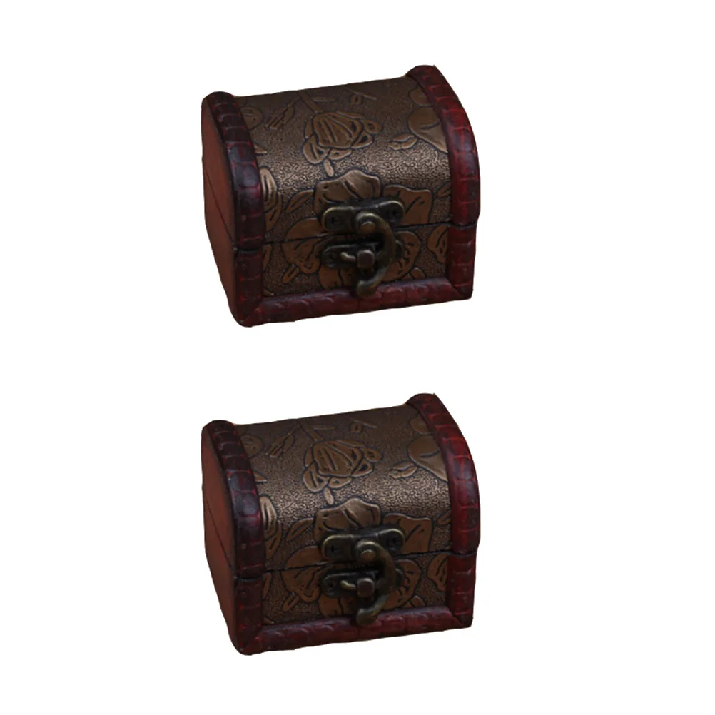 

2Pcs JewelryBox VintageStorage OrganizerCase Women RetroWood RingAccessories TrinketContainer SmallSpace Saver StorageBox