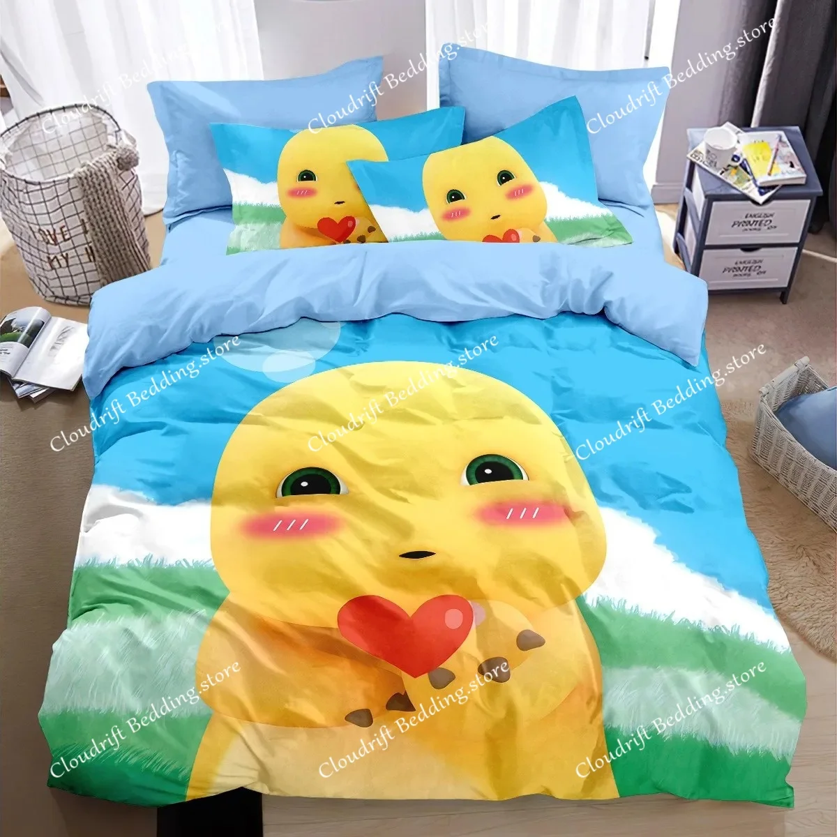 

Cute Cartoon Children's Duvet Cover Pillowcase N-Nailong Bedding Set Boys Girls Bedroom Decoration Single Double Size Kids Gift