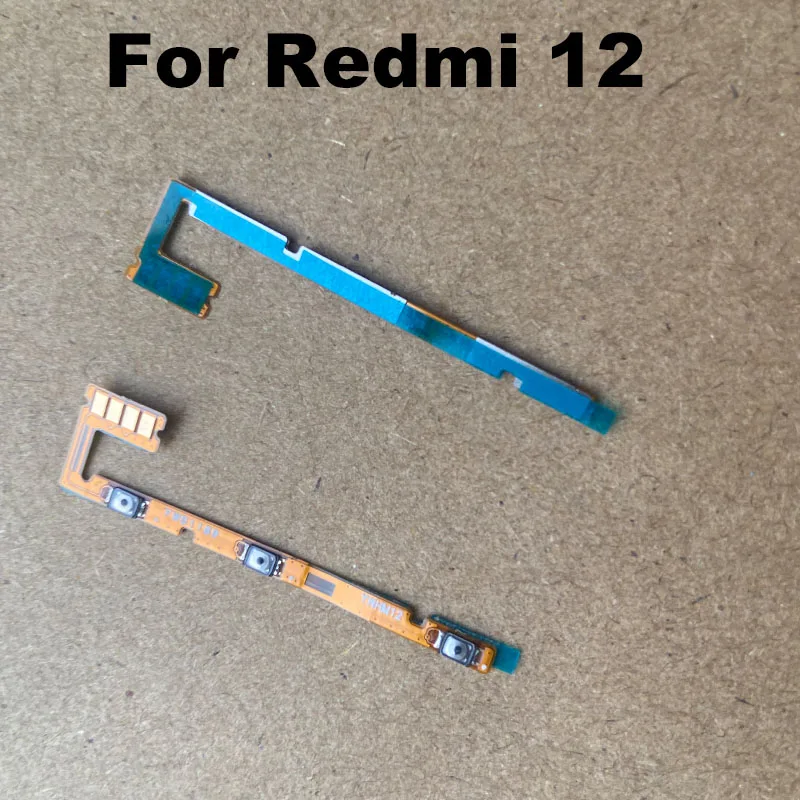 For Xiaomi Redmi 12 Power Volume Buttons Flex Cable Power On Off Volume Button Key Flex Cable Replacement 4G 5G