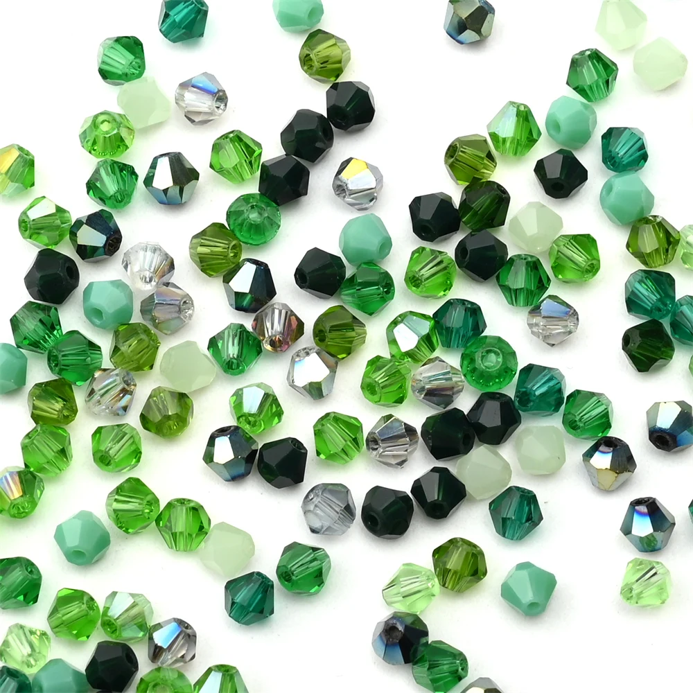 Mixed Color Series 4MM Bicone Glass Beads Faceted Crystal Spacer Bead Diy Bracelet Necklace Clothing Accessories Material 200pcs