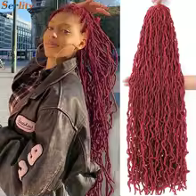 36 24 18 Inches Faux Locs Crochet Hair Soft Locs Crochet Hair Pre-looped Goddess Faux locks Curly Wavy Crochet Braids for Women - AliExpress