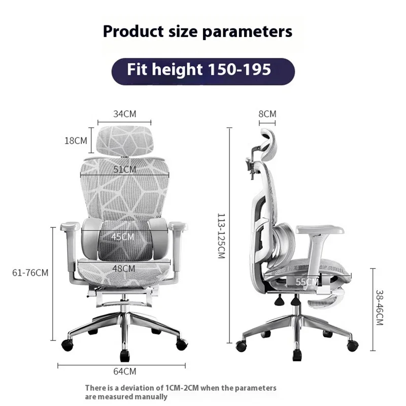 Adjustable Computer Chair Ergonomic Foot Rest Aluminum Alloy Chairs 3D Headrest Comfprtable Silla Ergonómica Office Furniture