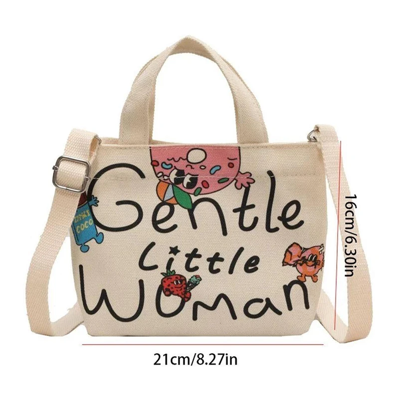 Canvas Bag Printing Letter Tote Bag Fashionable Print Messenger Bag Women Crossbody Shoulder Bags Handbags