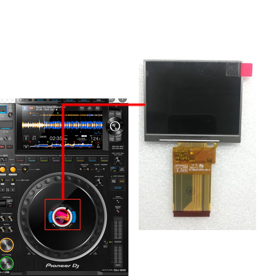 New 3.5 Inch 60Pin TFT9K0473FPC-B1-E For PIONEER DJ Turntable CDJ-3000 CDJ3000 LCD Screen Display Panel