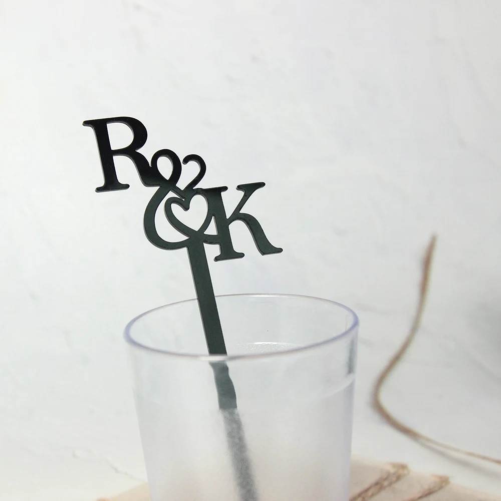 12/30/50/80PCS Personalized Drink Name Stirrers Swizzle Sticks Cocktail Party Bar Stir Sticks Wedding Drink Sticks Favors JBB06