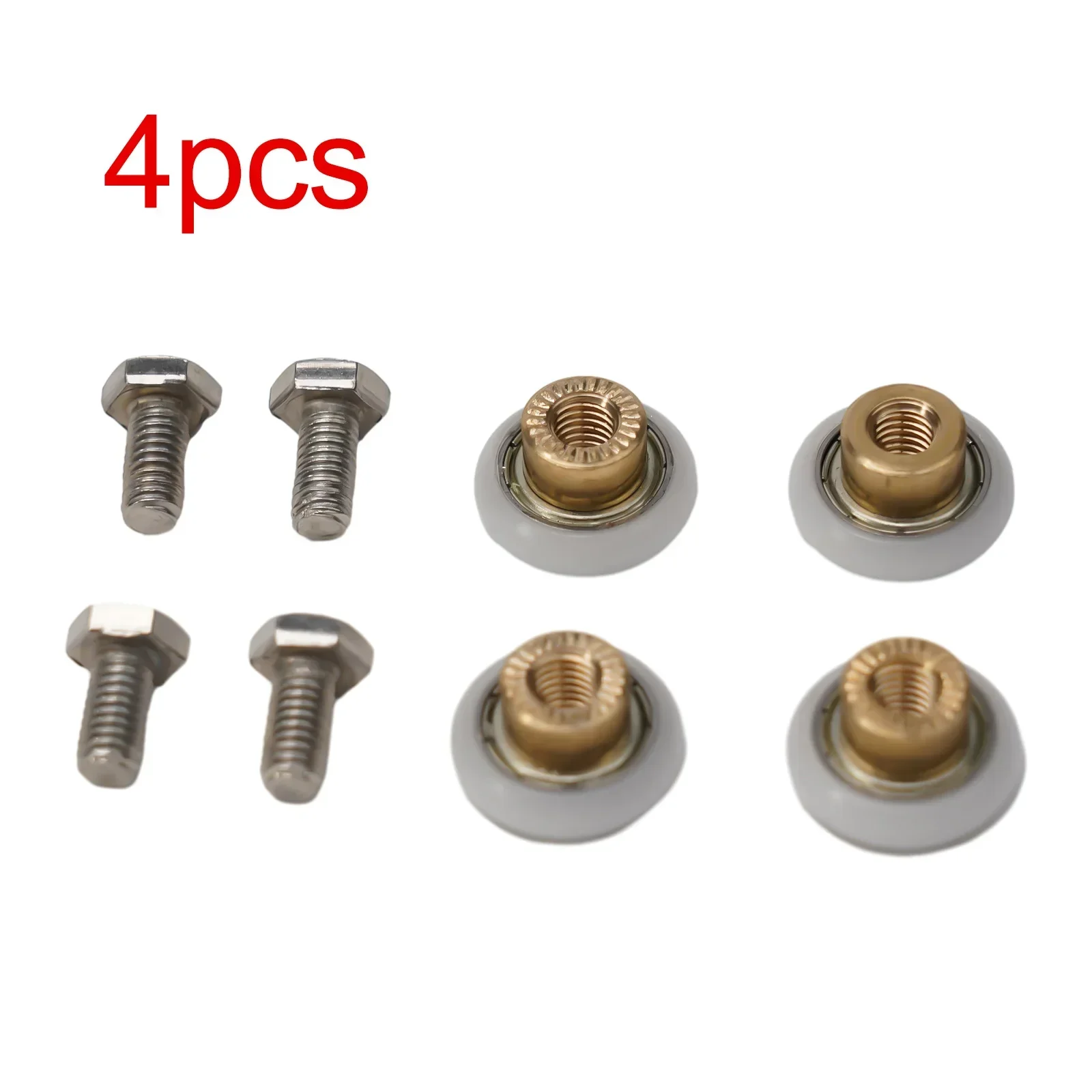 4pcs Shower Room Pulley Bathroom Sliding Glass Door Wheels Nylon Copper Roller Door Wheel Runner Pulley Shower Parts Replacement