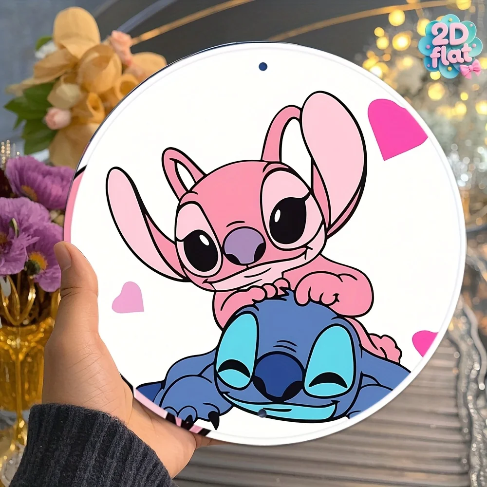 قطعة واحدة من لافتة فنية جدارية مستديرة من الألومنيوم - ديكور أنمي نابض بالحياة مع هيكل معدني متين، مثالي للمنزل أو الحفلات أو المكتب