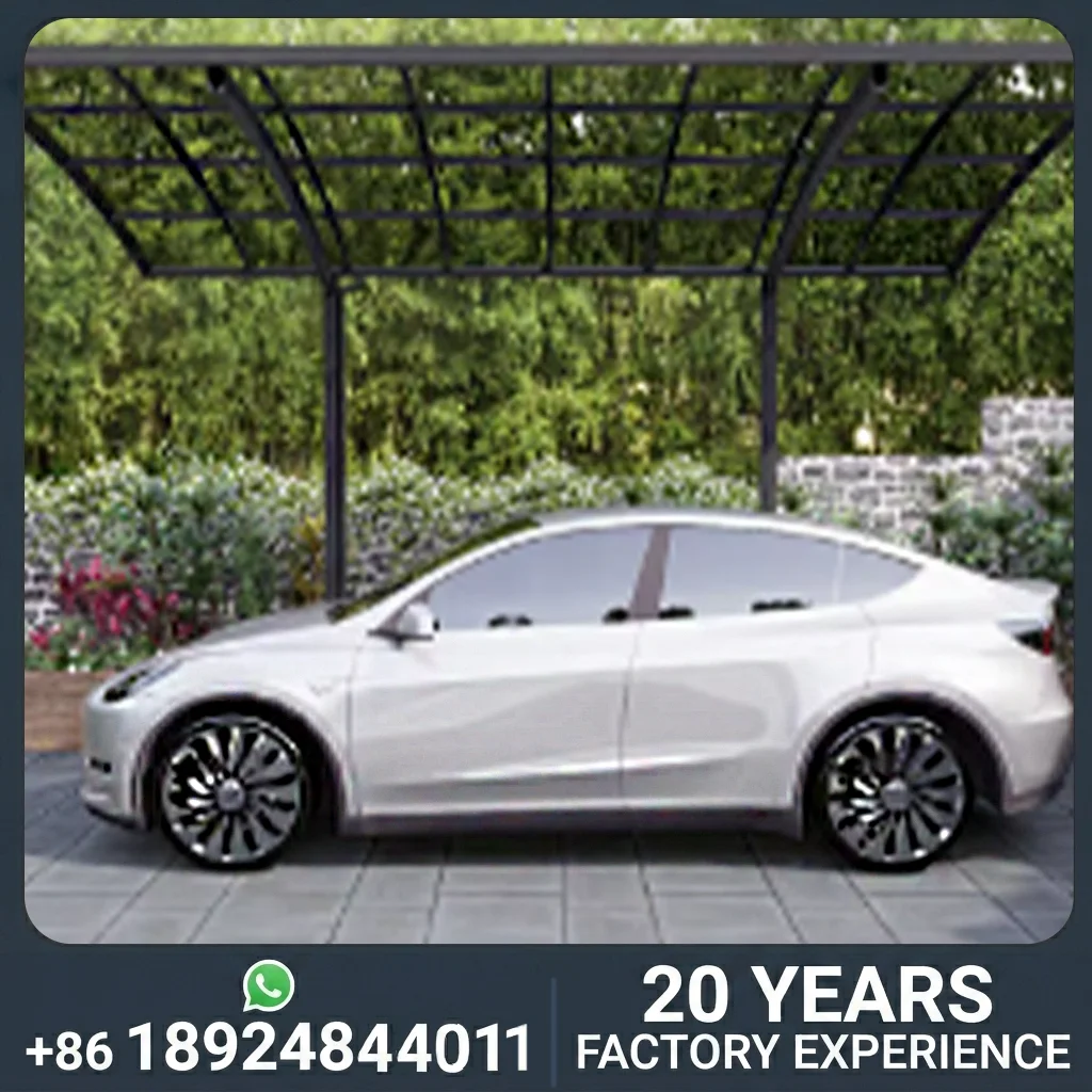 Premium Double Aluminum Carport with Clear Polycarbonate Roof Modern Design for Residential Driveway
