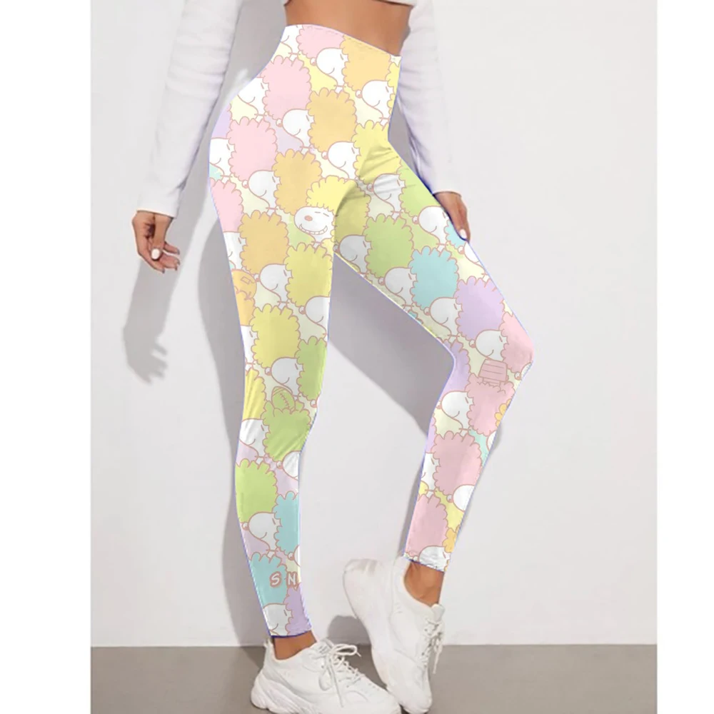 Snoopy print Women Seamless Yoga Pants Butt Lifting Workout Tights Fitness Gym Running Compression Sports Leggings