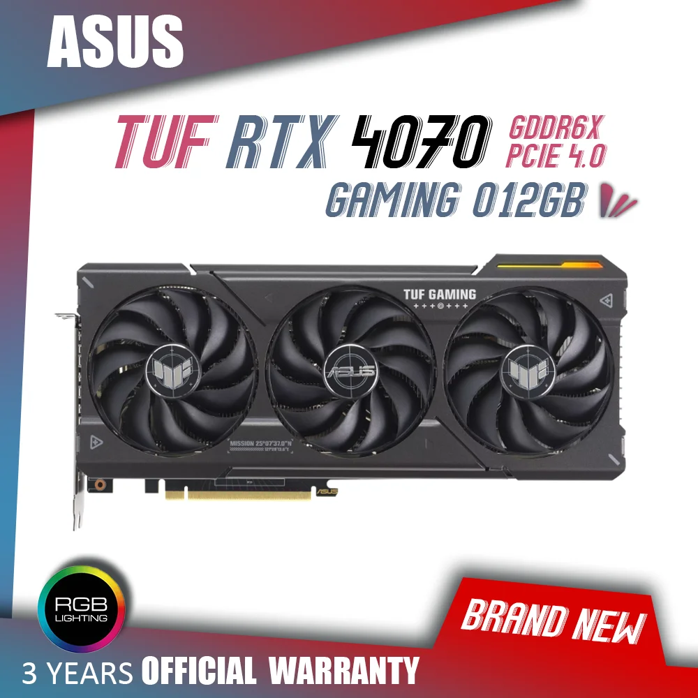 

ASUS TUF RTX 4070 OC 12G GAMING Video Cards ASUS NVIDIA RTX 4070 Series GDDR6X Memory 12GB Graphics Card GPU 192bit PCIE4.0