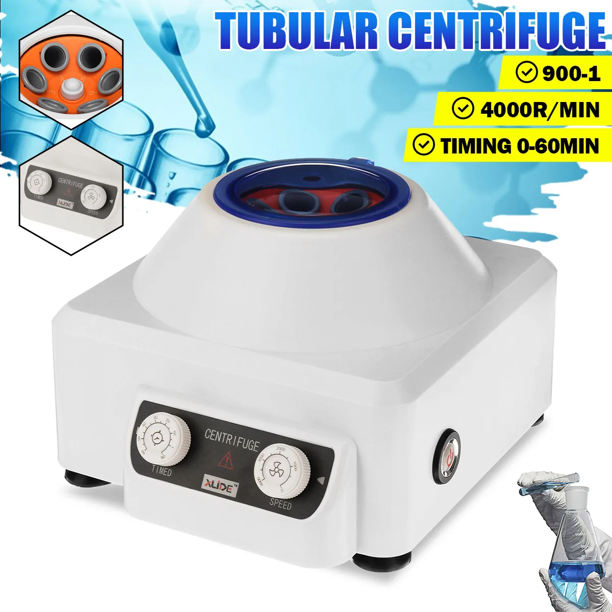 110-240V 60W 4000rpm Centrifuge Lower-Speed Desktop Timing Laboratory Centrifugal Machine Lab Supplies PRP Serum Isolate