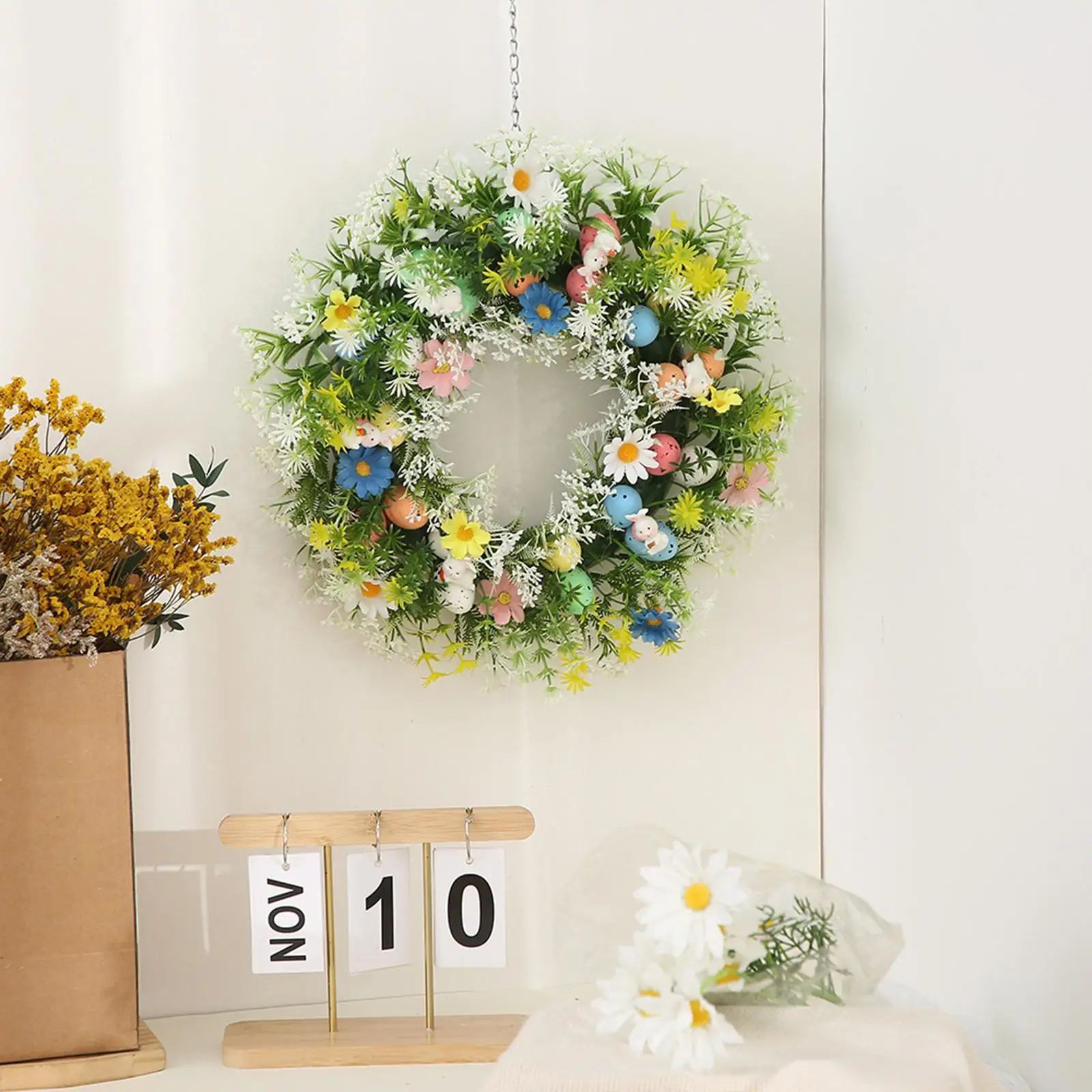 

Пасхальный венок, искусственное украшение, креативный весенний венок для вечеринок, декор для дома и улицы, украшение для входной двери и окна