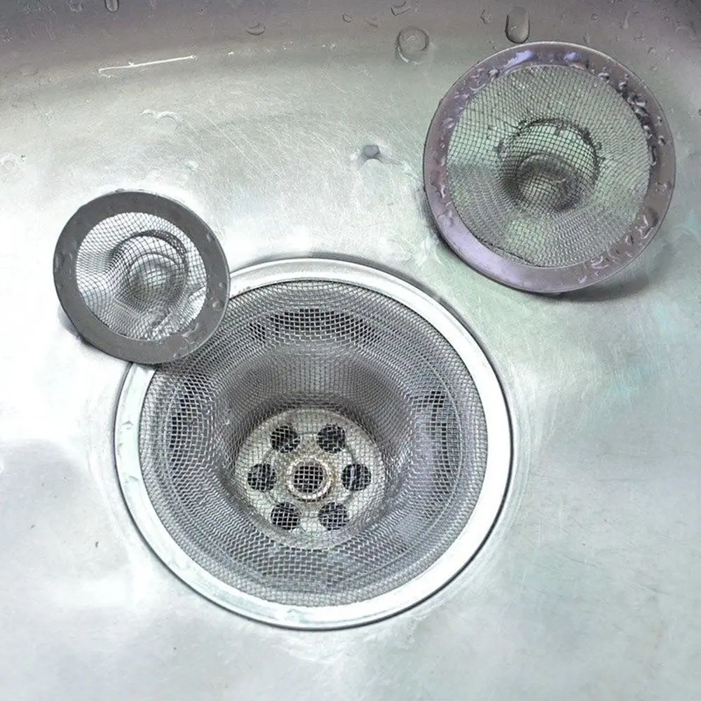 

Stainless Steel Bathtub Shower Kitchen Sink Hair Dirt Catcher Colander Drain Filter Strainers Water Sink