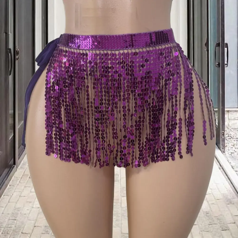 الترتر شرابة تنورة التفاف الرقص الشرقي تألق تنورة صغيرة هامش وشاح الورك لمهرجان الهذيان الزي كلوبوير أداء الحفلات C