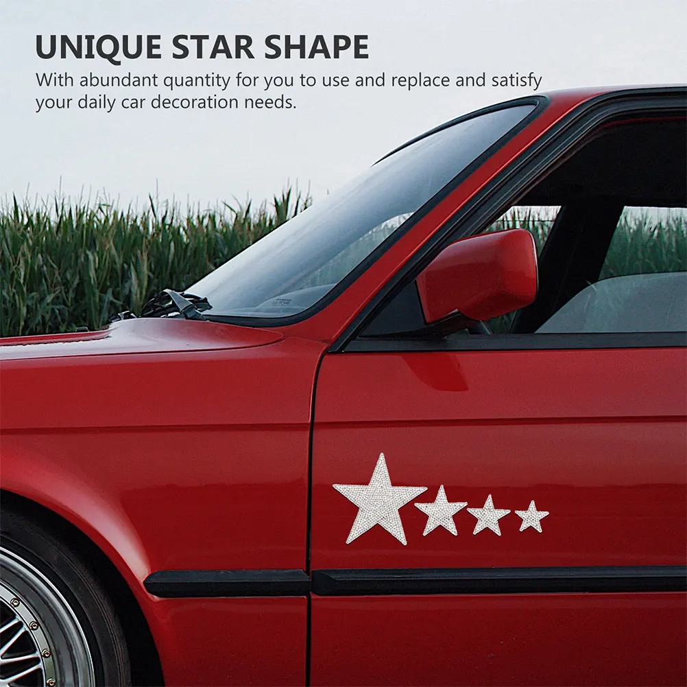 

2 Sets Rhinestone Car Stickers Shiny Crystal Decals Auto Body Decor Removable Adhesive Vehicle Car Window Sticker