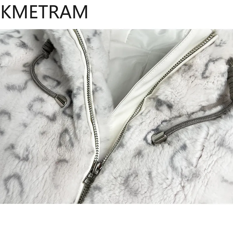 Natural Rex Rabbit Fur Coat Women Luxury Mid Length Real Fur Coats Woman with Hood High Quality Winter Clothes 2025 шуба женская