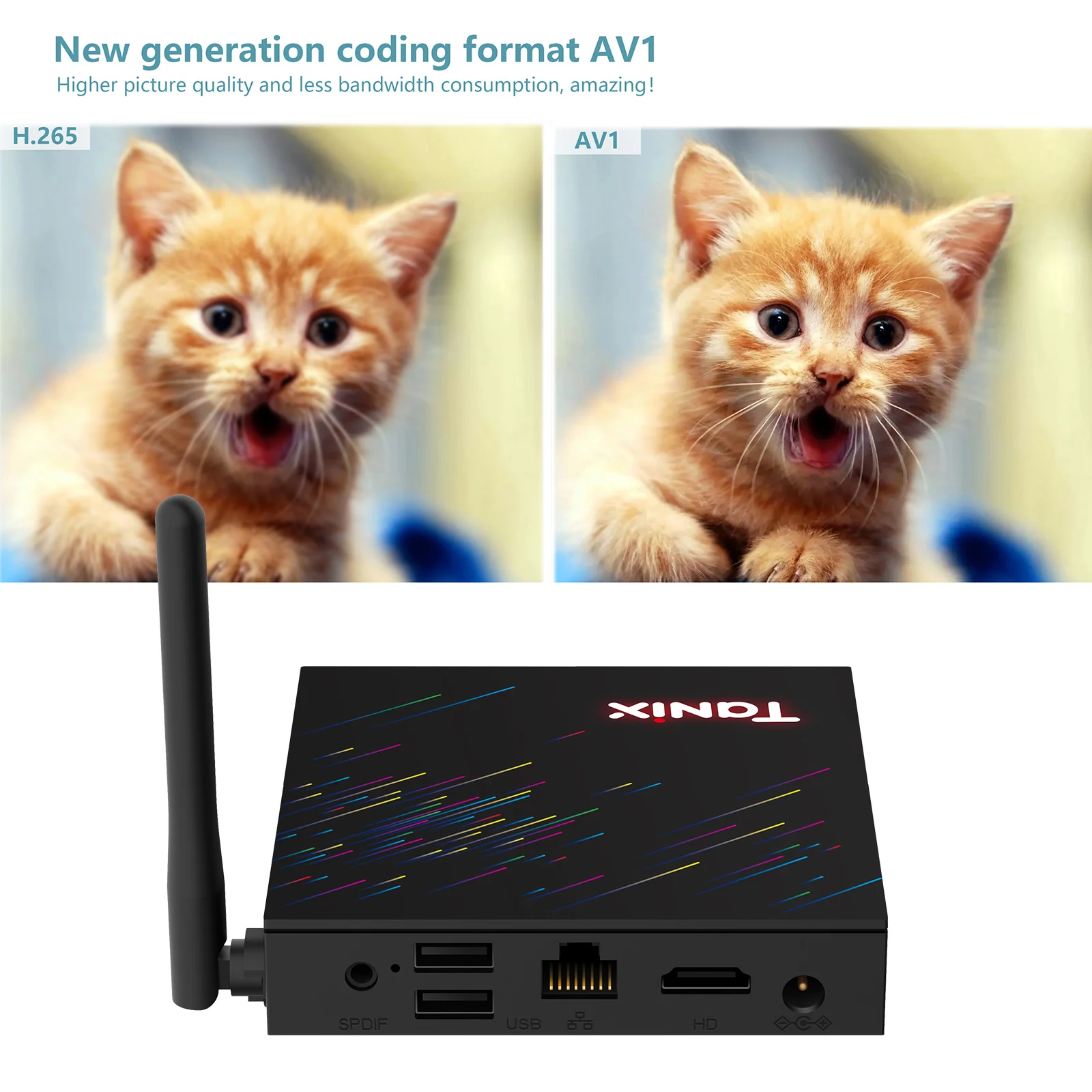 TANIX TX68 Android 12.0 Smart TV Box Allwinner H618 Quad-Core 4K Media Player AV1 H.265 VP9