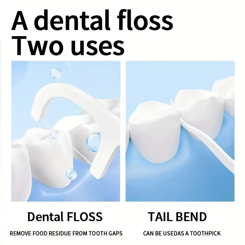 6 boxes of dental floss, 50 pieces per box, 300 disposable dental floss sticks, classic portable toothpicks