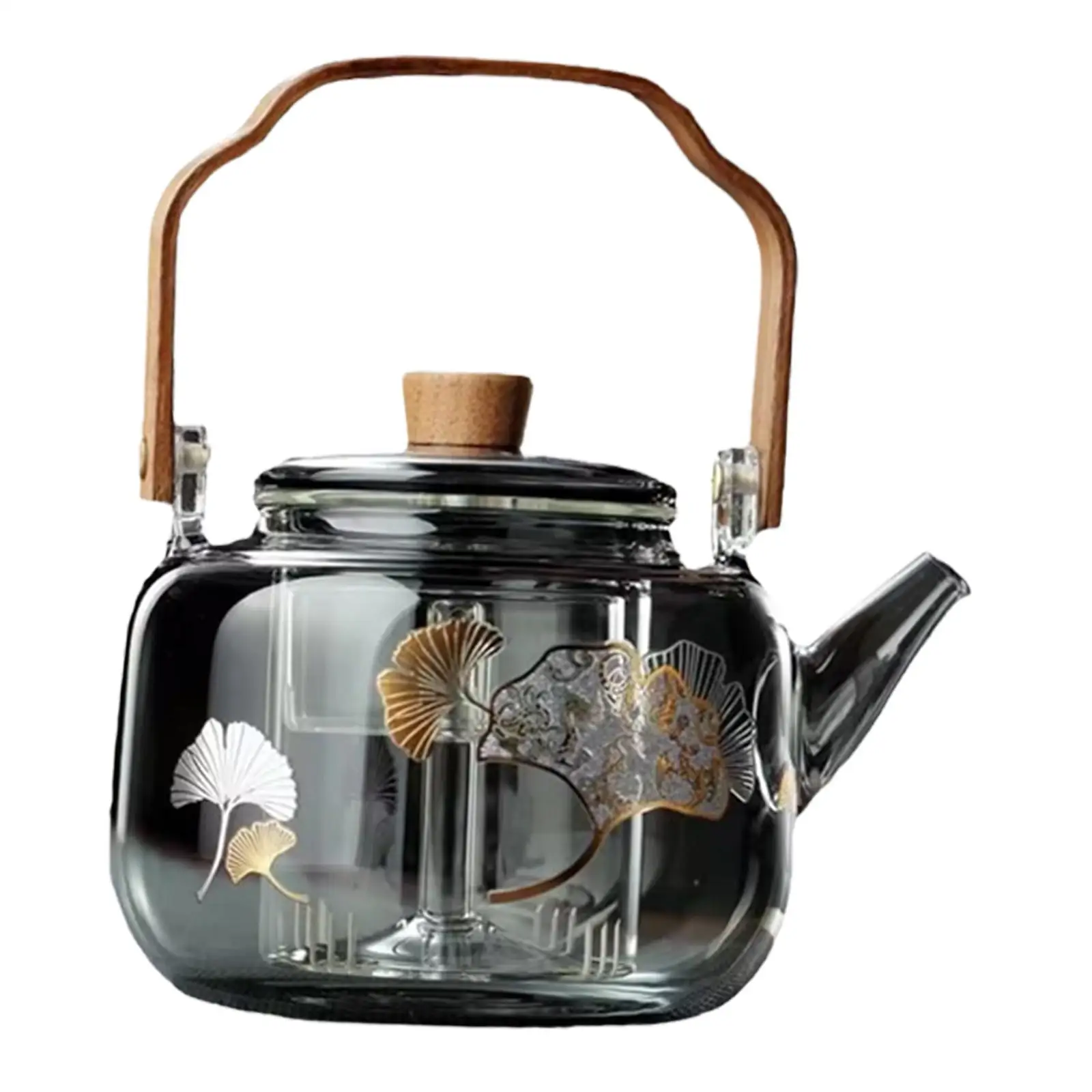 

Glass Teapot Heat Resistant Transparent Hand Crafted 1L with Removable Strainer for Outdoor Household Tea Lovers Gift Hiking