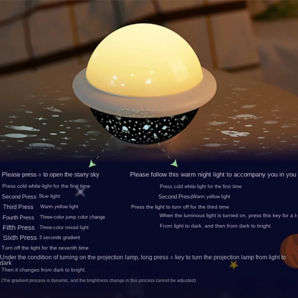 Star Starry Sky Led Projection Lamp USB Charge Colorful Dream UFO Universe Romantic Ocean Small Projector Jellyfish Night Lamp