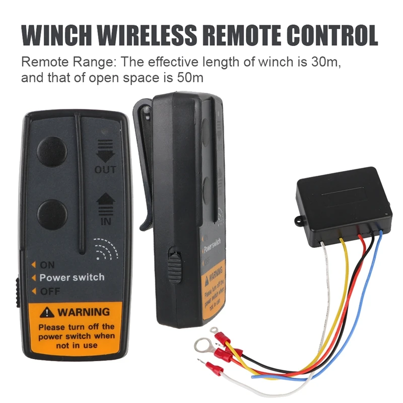 Telecomando senza fili del controller dell'interruttore dell'argano elettrico 2.4G 12V 24V per il rimorchio ATV fuoristrada 72W
