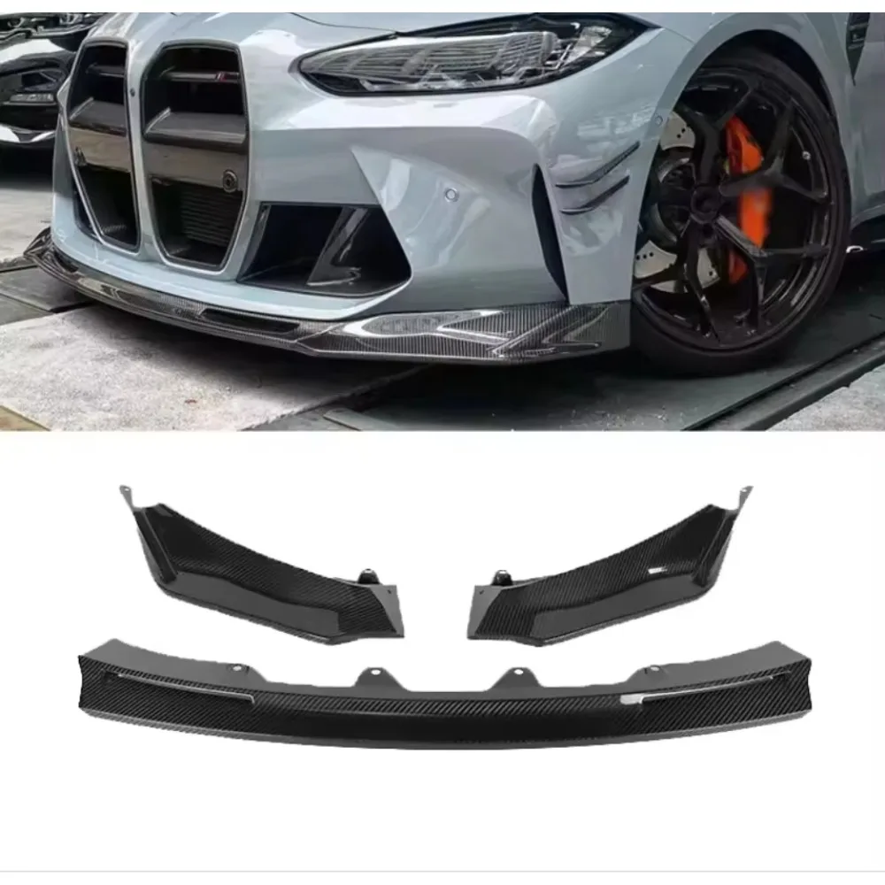

For BMW G80 M3 G82 M4 Dry Carbon Fiber V Style Front Bumper Lip Spoiler Front Splitter Body Kit