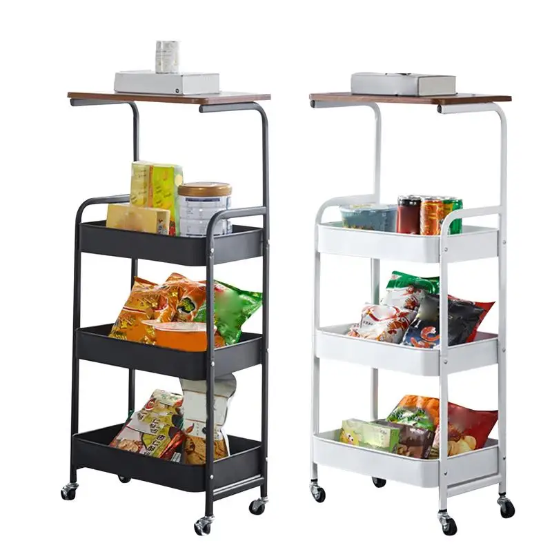 

Kitchen Trolley Storage Cart on Wheels Household Multi-layer Small Cart Baby Snacks Storage Rack For Bedroom Bathroom Storage